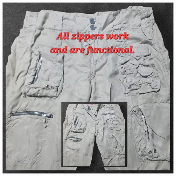 Pete & Greta By Johnny Was Marika Cream Color Cargo Pants - Picture 4 of 14